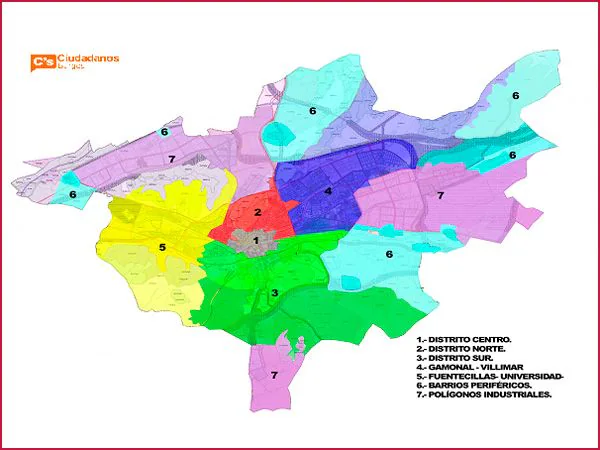 C’s apuesta por cinco distritos urbanos, uno periférico y otro para polígonos